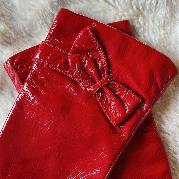Kate Spade Red Patent Leather Gloves - Picture 4 of 7